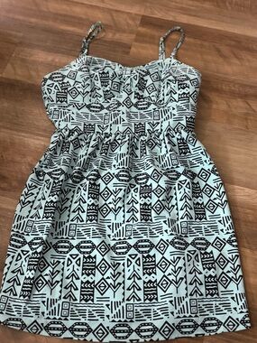 Forever 21 Mint and Black Tribal Print Dress